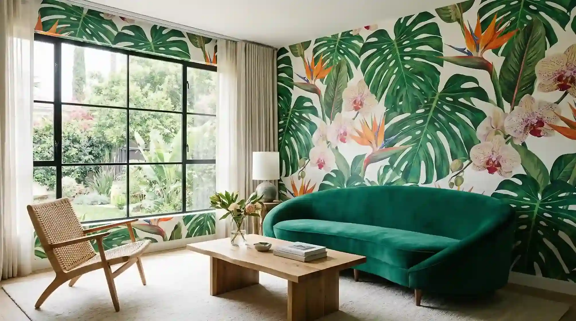 Commercial vinyl wallpaper detail